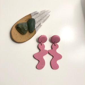 Handmade Pink Polymer Clay Earrings